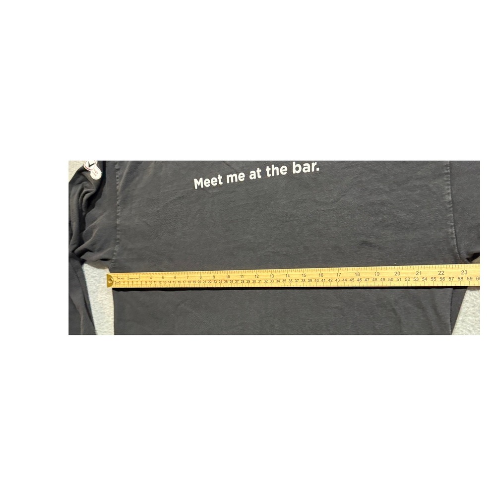 Y2K Long Sleeve Shirt Black Meet Me At The Bar Verisign XL Mens - Picture 12 of 12